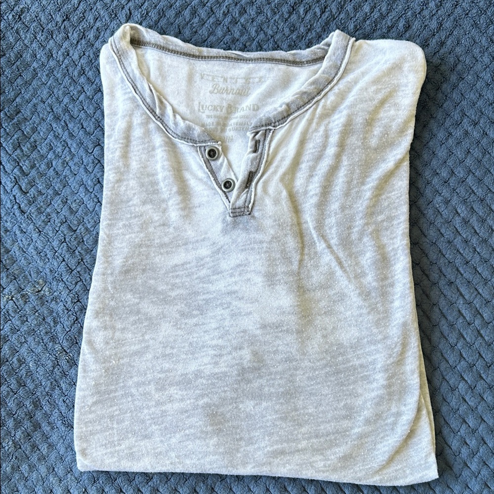 Lucky Brand Light Gray Henley Top